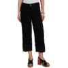 Jet Black Cropped Wide Leg Cuff Jeans
