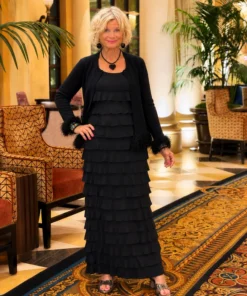 MIAMI NIGHTS BLACK BLACK CHA CHA DRESS