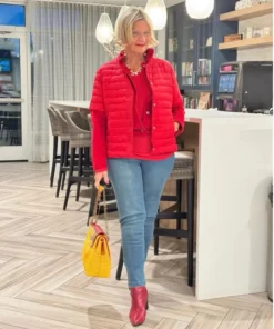 LULU-B RED SHORT SLEEVE PUFFER