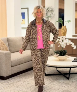 Women's Cheetah Print Denim Jacket